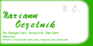 mariann oczelnik business card